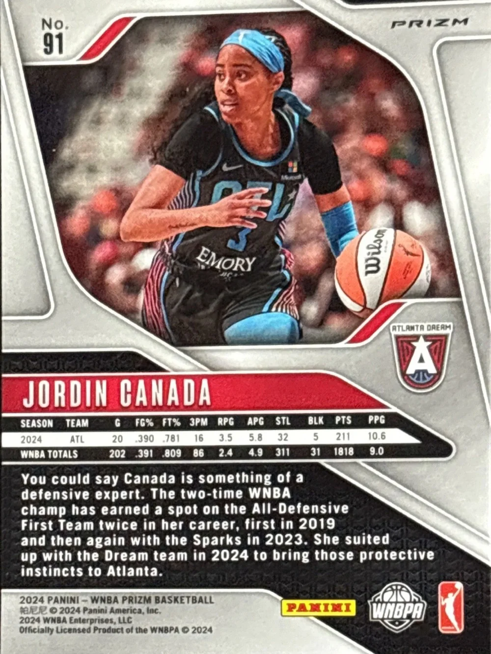 Panini Prizm Green Jordin Canada Basketball Card